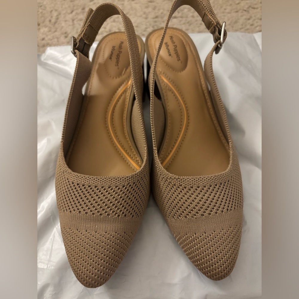 Hush Puppies Bounce Tan Slingback Heels for Women